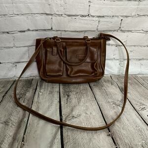 Rosetti Brown Leather Crossbody Handbag with Phone Holder, Pre-owned